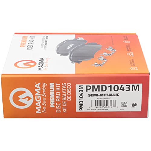 MAGMA Premium PMD1043M Semi-Metallic Brake Pads, Front