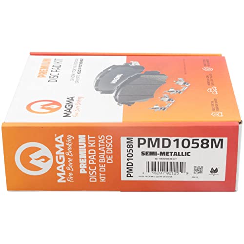 MAGMA Premium PMD1058M Semi-Metallic Brake Pads, Front