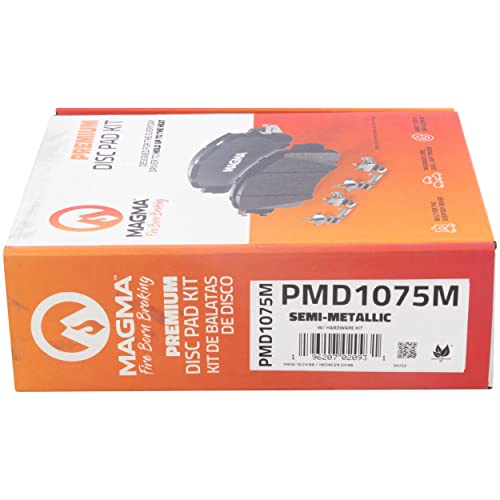 MAGMA Premium PMD1075M Semi-Metallic Brake Pads, Front