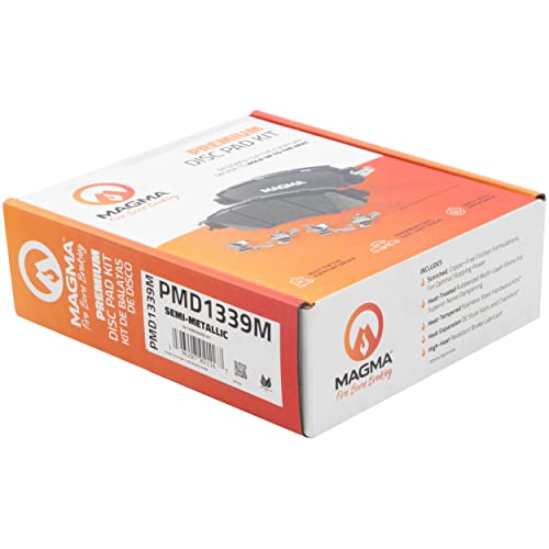 MAGMA Premium PMD1339M Semi-Metallic Brake Pads, Front