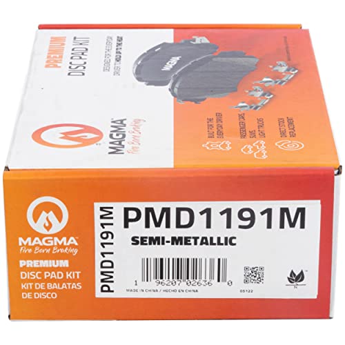 MAGMA Premium PMD1191M Semi-Metallic Brake Pads, Front