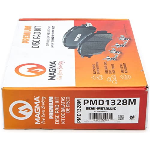 MAGMA Premium PMD1328M Semi-Metallic Brake Pads, Front