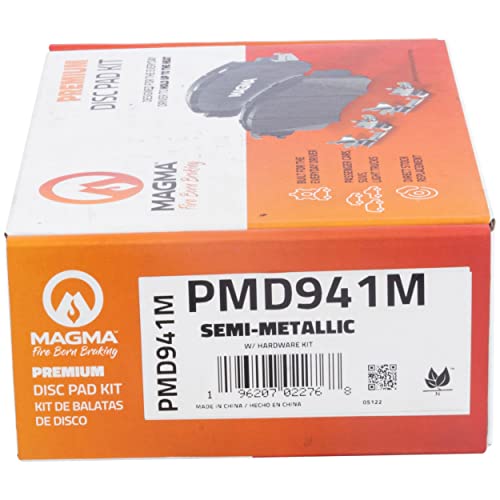 MAGMA Premium PMD941M Semi-Metallic Brake Pads, Front