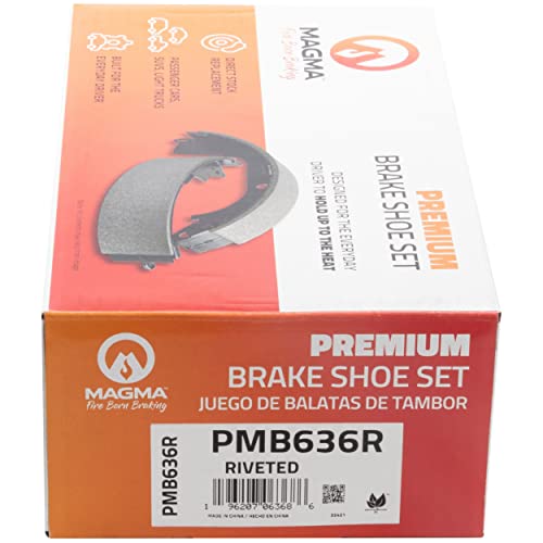 MAGMA Premium PMB636R Riveted Drum Brake Shoe, Rear