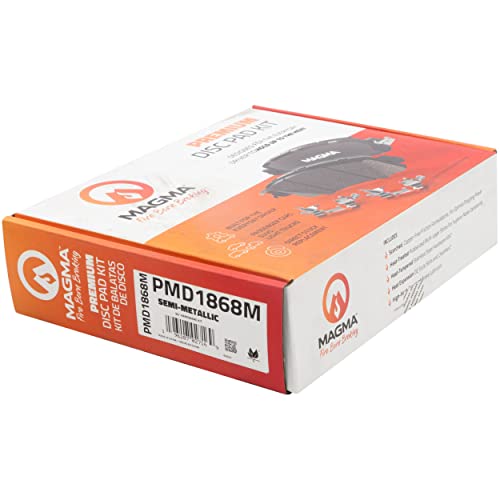 MAGMA Premium PMD1868M Semi-Metallic Brake Pads, Front
