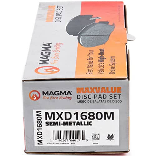 MAGMA MaxValue MXD1680M Semi-Metallic Brake Pads, Front
