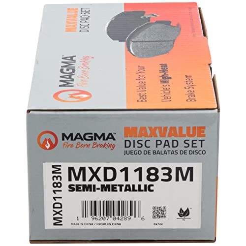 MAGMA MaxValue MXD1183M Semi-Metallic Brake Pads, Front
