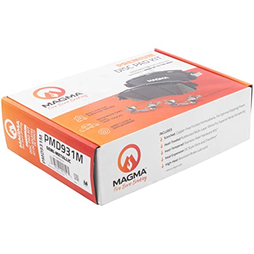MAGMA Premium PMD931M Semi-Metallic Brake Pads, Front