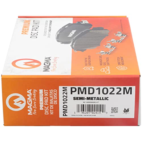 MAGMA Premium PMD1022M Semi-Metallic Brake Pads, Front