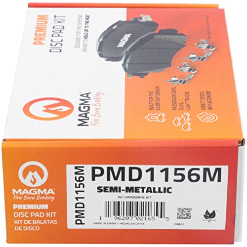 MAGMA Premium PMD1156M Semi-Metallic Brake Pads, Front