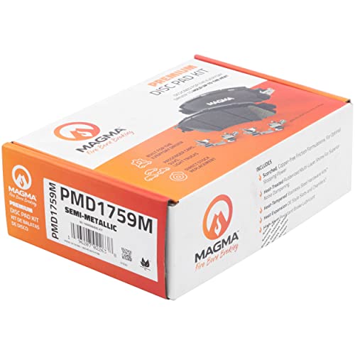 MAGMA Premium PMD1759M Semi-Metallic Brake Pads, Front