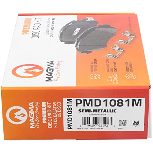 MAGMA Premium PMD1081M Semi-Metallic Brake Pads, Front