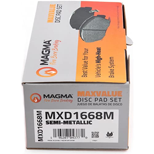 MAGMA MaxValue MXD1668M Semi-Metallic Brake Pads, Front