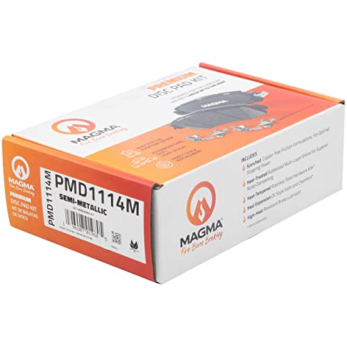 MAGMA Premium PMD1114M Semi-Metallic Brake Pads, Rear