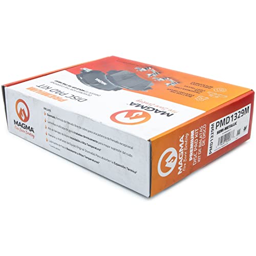 MAGMA Premium PMD1329M Semi-Metallic Brake Pads, Rear