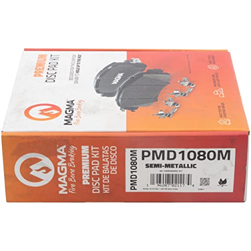 MAGMA Premium PMD1080M Semi-Metallic Brake Pads, Front