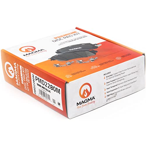 MAGMA Premium PMD2280M Semi-Metallic Brake Pads, Rear
