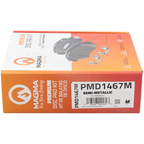 MAGMA Premium PMD1467M Semi-Metallic Brake Pads, Front