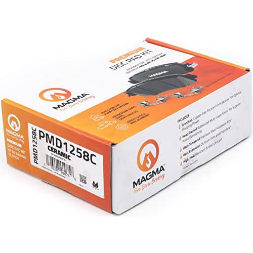 MAGMA Premium PMD1258C Ceramic Brake Pads, Front