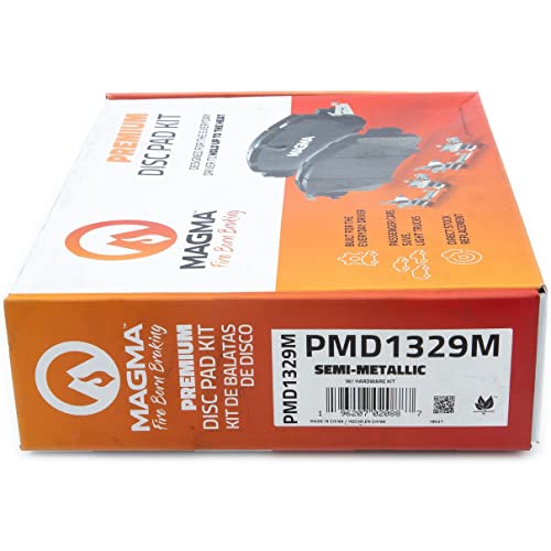 MAGMA Premium PMD1329M Semi-Metallic Brake Pads, Rear