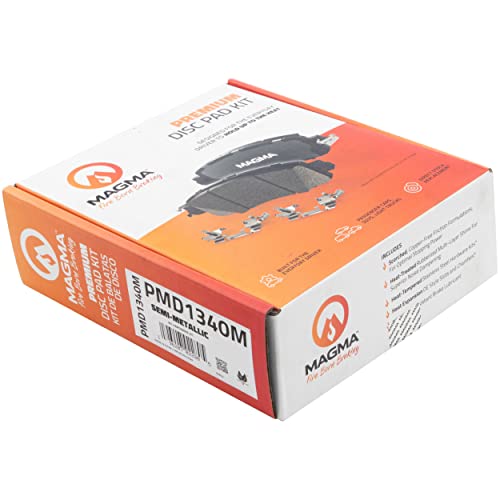 MAGMA Premium PMD1340M Semi-Metallic Brake Pads, Front
