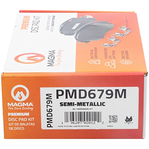 MAGMA Premium PMD679M Semi-Metallic Brake Pads, Front