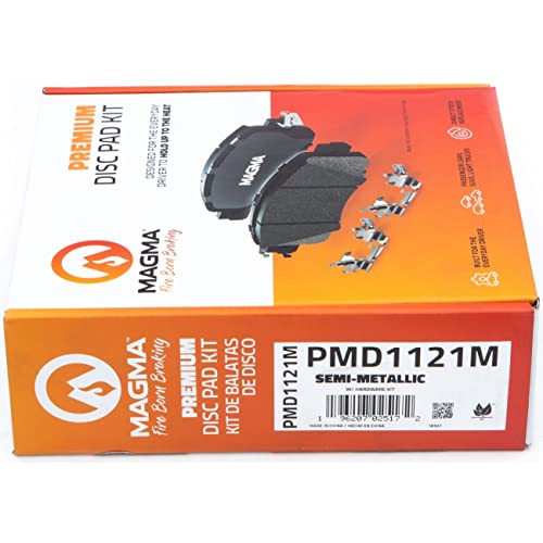 MAGMA Premium PMD1121M Semi-Metallic Brake Pads, Front