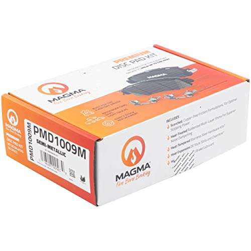 MAGMA Premium PMD1009M Semi-Metallic Brake Pads, Front