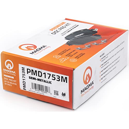 MAGMA Premium PMD1753M Semi-Metallic Brake Pads, Rear