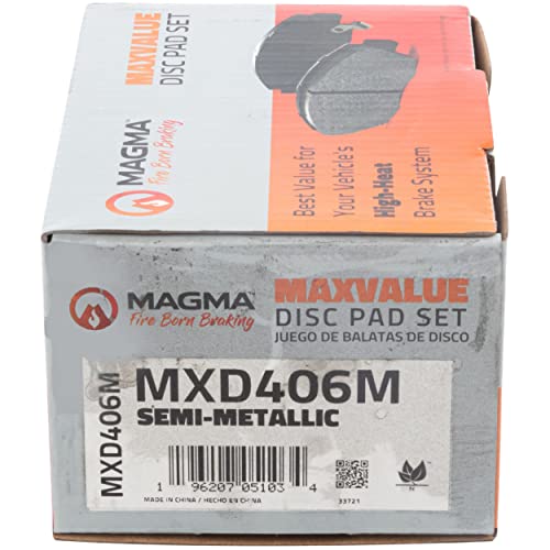 MAGMA MaxValue MXD406M Semi-Metallic Brake Pads, Rear