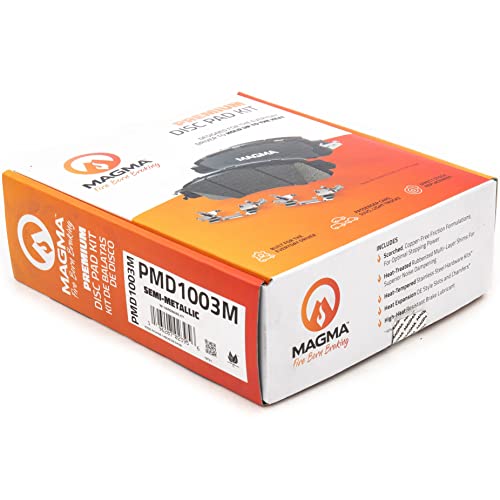 MAGMA Premium PMD1003M Semi-Metallic Brake Pads, Front