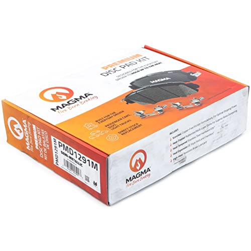MAGMA Premium PMD1291M Semi-Metallic Brake Pads, Front