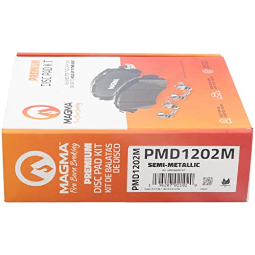 MAGMA Premium PMD1202M Semi-Metallic Brake Pads, Front