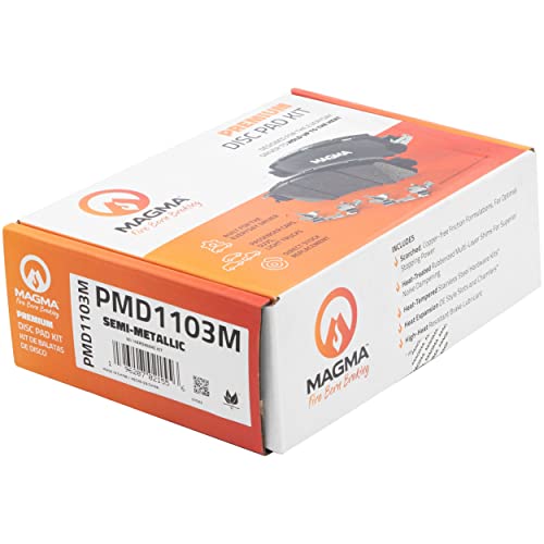 MAGMA Premium PMD1103M Semi-Metallic Brake Pads, Rear