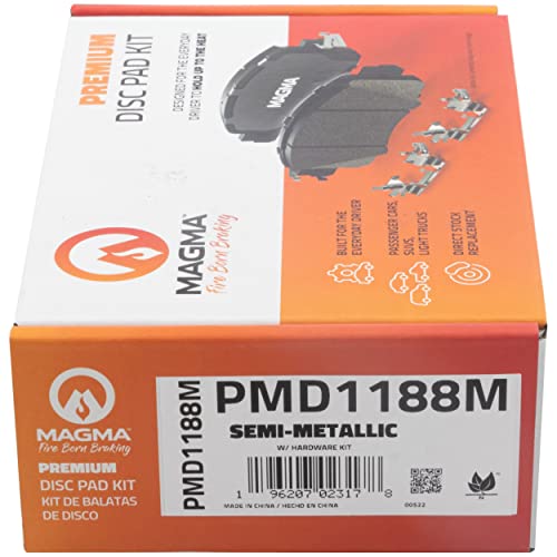 MAGMA Premium PMD1188M Semi-Metallic Brake Pads, Front