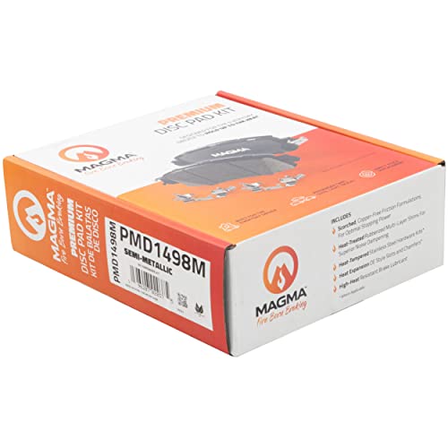 MAGMA Premium PMD1498M Semi-Metallic Brake Pads, Rear