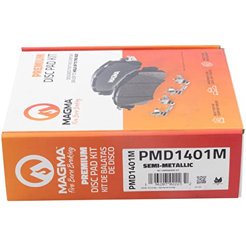 MAGMA Premium PMD1401M Semi-Metallic Brake Pads, Front