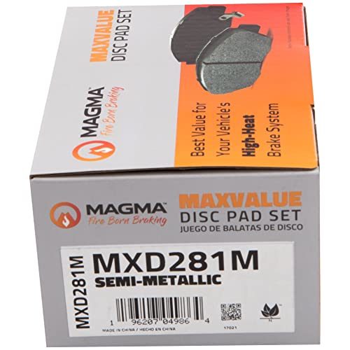 MAGMA MaxValue MXD281M Semi-Metallic Brake Pads, Front