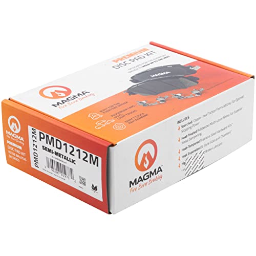 MAGMA Premium PMD1212M Semi-Metallic Brake Pads, Rear