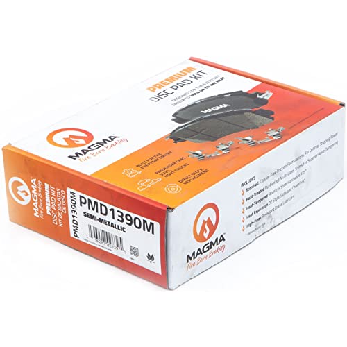 MAGMA Premium PMD1390M Semi-Metallic Brake Pads, Rear