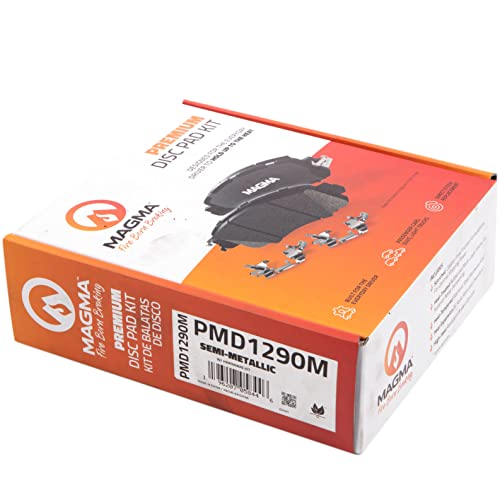 MAGMA Premium PMD1290M Semi-Metallic Brake Pads, Rear