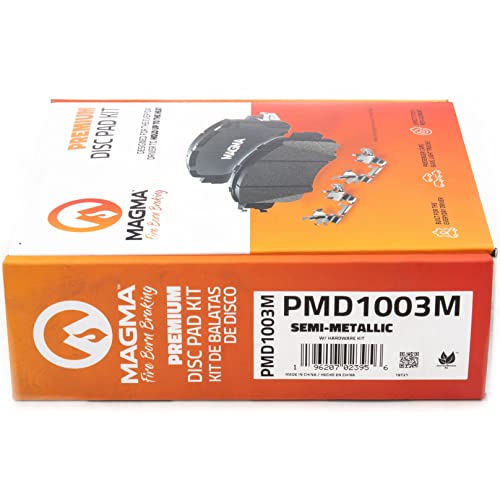 MAGMA Premium PMD1003M Semi-Metallic Brake Pads, Front