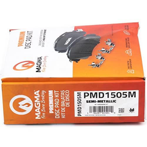 MAGMA Premium PMD1505M Semi-Metallic Brake Pads, Front