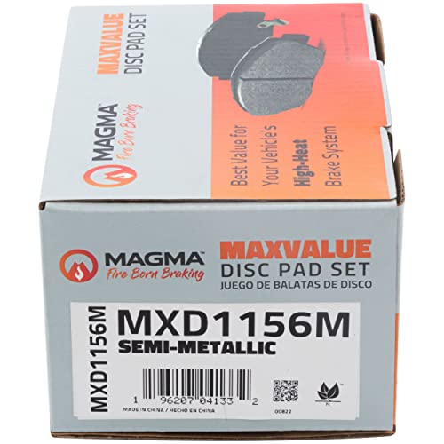 MAGMA MaxValue MXD1156M Semi-Metallic Brake Pads, Front
