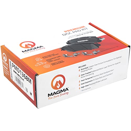 MAGMA Premium PMD1368M Semi-Metallic Brake Pads, Rear