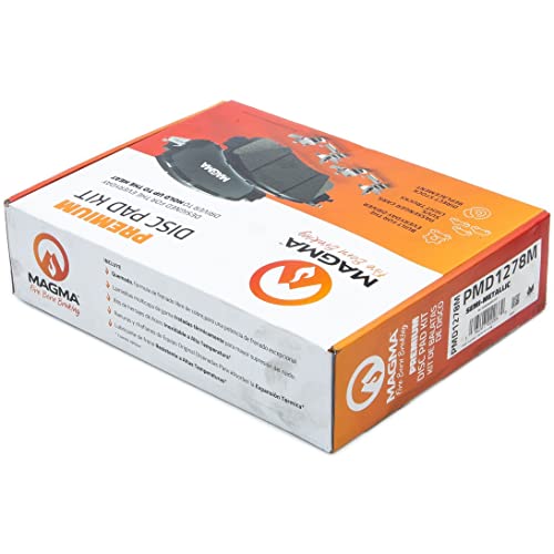 MAGMA Premium PMD1278M Semi-Metallic Brake Pads, Front