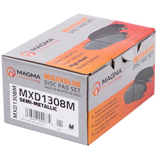 MAGMA MaxValue MXD1308M Semi-Metallic Brake Pads, Front