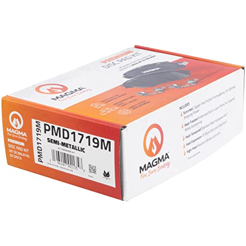 MAGMA Premium PMD1719M Semi-Metallic Brake Pads, Rear