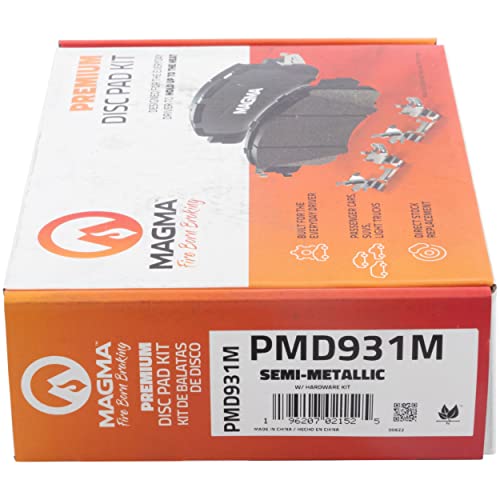 MAGMA Premium PMD931M Semi-Metallic Brake Pads, Front