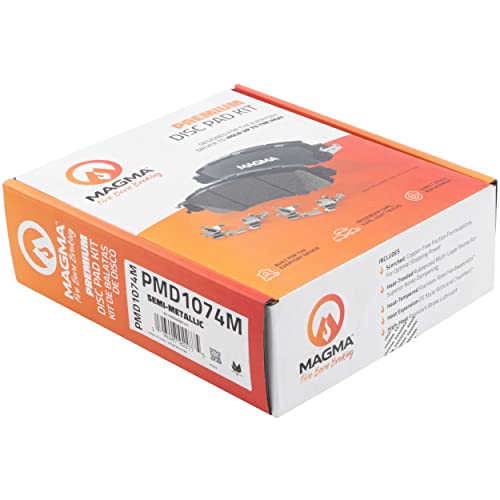 MAGMA Premium PMD1074M Semi-Metallic Brake Pads, Front